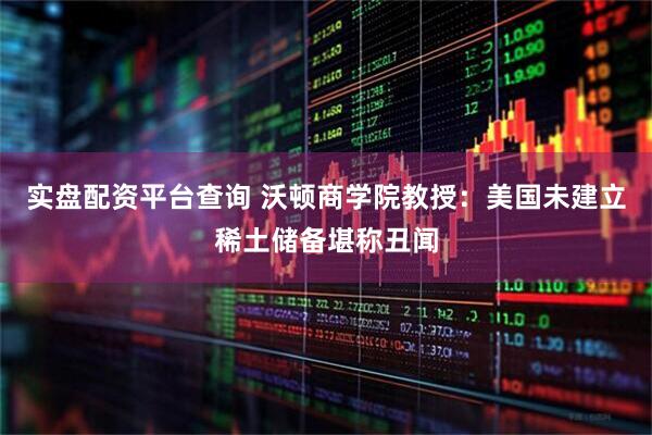 实盘配资平台查询 沃顿商学院教授：美国未建立稀土储备堪称丑闻
